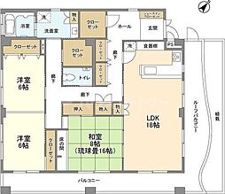 東武伊勢崎線 曳舟駅 徒歩5分の賃貸マンション 6階3LDKの間取り