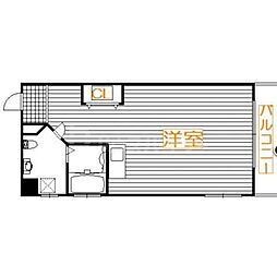 東武伊勢崎線 曳舟駅 徒歩4分の賃貸マンション 5階ワンルームの間取り