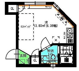 東京メトロ半蔵門線 押上駅 徒歩13分の賃貸アパート 3階ワンルームの間取り