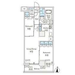 フロンティアレジデンス錦糸公園 2LDKの間取図画像