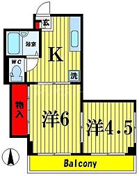パークサイド関口 2Kの間取図画像