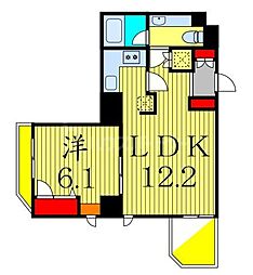 朝日上野マンション 1LDKの間取図画像