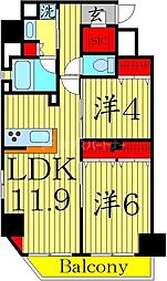 リビオメゾン両国ノース 2LDKの間取図画像