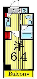 メインステージ押上2 1Kの間取図画像