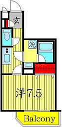 グローベルザ・クレス押上 1Kの間取図画像