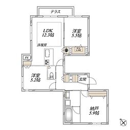 Encore Manor  (アンコールマナー) 2SLDKの間取図画像