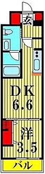 Urbanex深川住吉 1DKの間取図画像