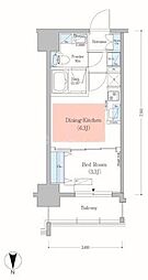 アーバネックス錦糸町2 1DKの間取図画像