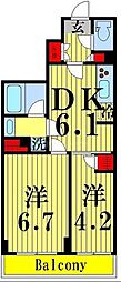 ティモーネプレミアム押上イースト 2DKの間取図画像