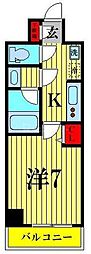 ラヴァンド大島 1Kの間取図画像