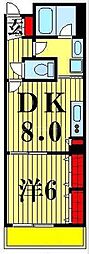 ラフィーネデュオ 1DKの間取図画像