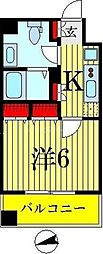 CASSIA押上 1Kの間取図画像
