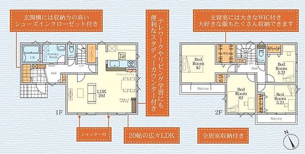 【南西道路幅員6.5m、南庭で陽当り良好です!駐車場並列2台可能!】