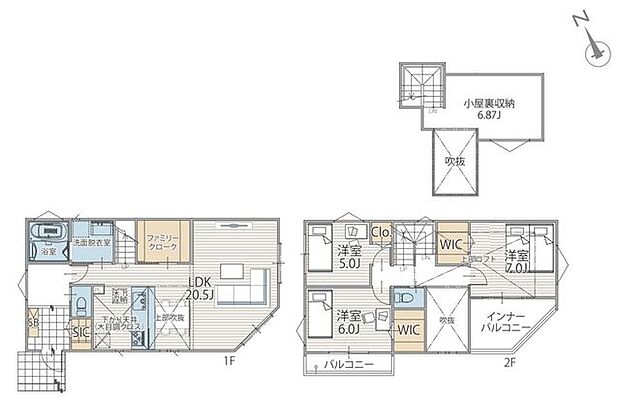 【全7棟の分譲住宅!湘南モールフィルまで徒歩10分の好立地!】収納豊富・南側ワイドバルコニーで広く明るい間取です!即内覧できます!