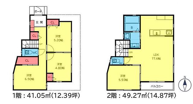 【辻堂駅やテラスモール湘南まで徒歩23分の好立地！】2階リビングで周囲を気にせずリラックス◎リビングから洗面室に出入りできる動線を考えたプラン
