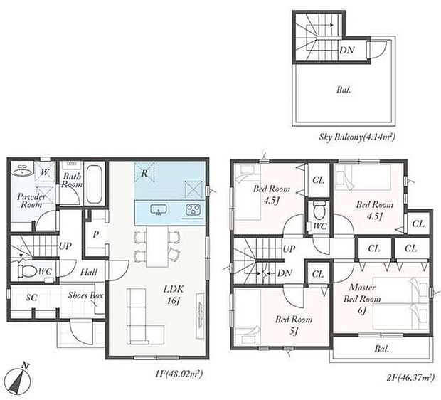 【屋上バルコニー付き全4邸！駅まで徒歩17分！耐震等級3の安心住宅】開放的なペニンシュラキッチンと大空間LDK家庭菜園やBBQができる屋上バルコニー付き