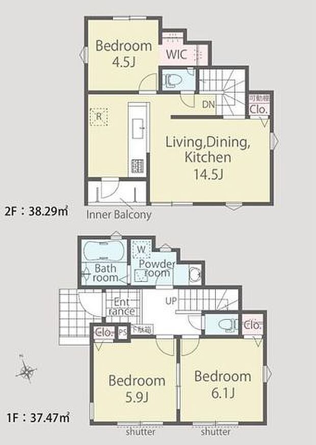 【敷地30坪以上！全居室採光重視の南向きで陽当たり良好！】相鉄線「さがみ野」駅バス9分「寺尾」停徒歩5分全居室収納に加えWICや通路収納あり