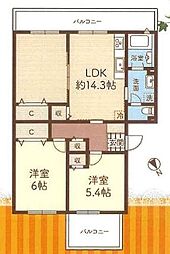 ベターハウス大和1号棟 3LDKの間取り