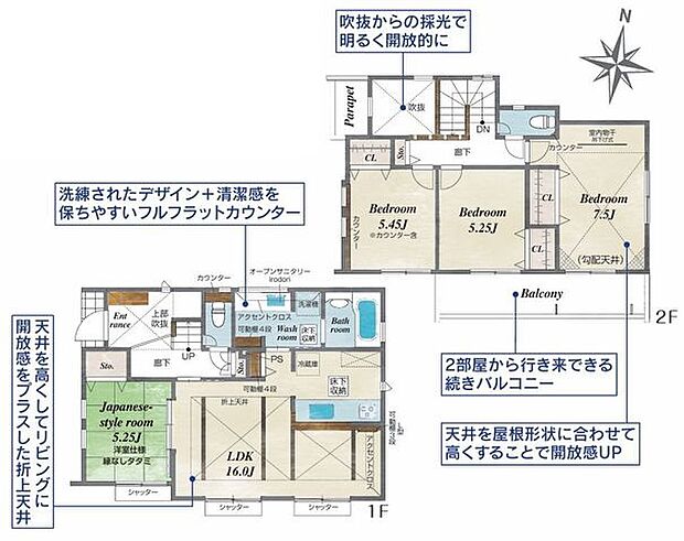 【長期優良住宅・耐震等級3・断熱等性能等級5取得!カースペース2台可!】地震に強く、冷暖房のエネルギー消費が少ない住まい全居室南向きで陽当たり良好