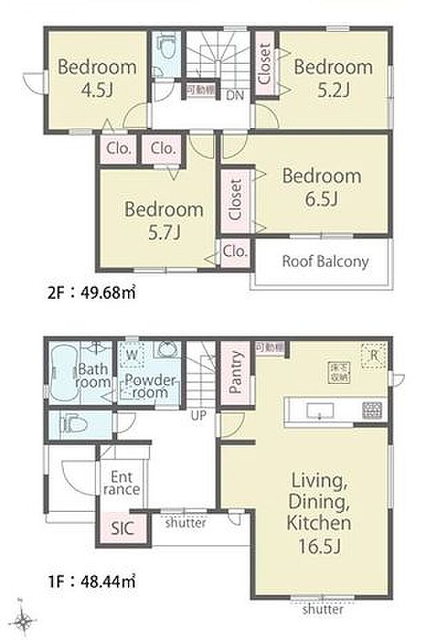 【37坪超の敷地!長期優良住宅+性能評価書付き!カースペース2台可!】桜ヶ丘駅徒歩20分全居室収納に加えSICや各所に便利な収納多数あり