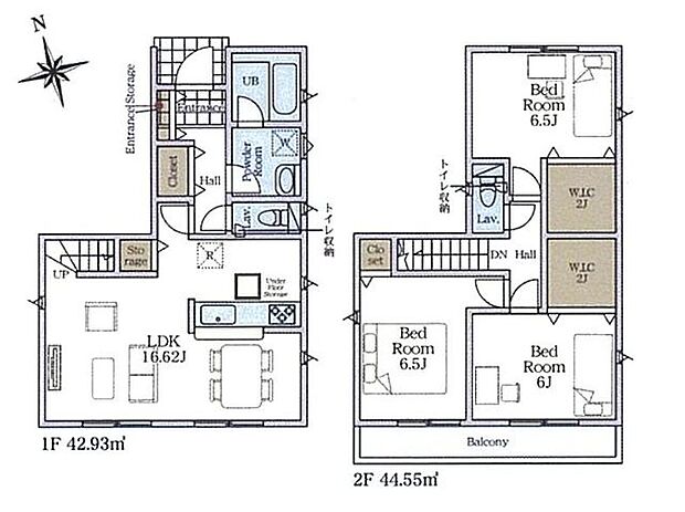 【全10棟の閑静な住宅街!耐震等級3+制震装置搭載!住宅性能評価ダブル取得の安心住宅】全居室収納スペースあり南向きバルコニーのため陽当たり良好
