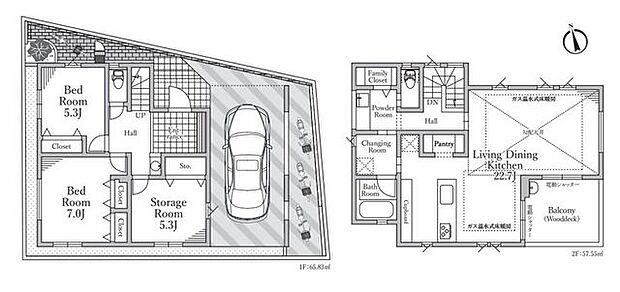 【安心の耐震構造住宅!床暖房付きLDK22帖のツーバイフォー住宅!】パントリーやファミリークローゼットなど充実の収納!商業施設徒歩9分以内で生活便利!