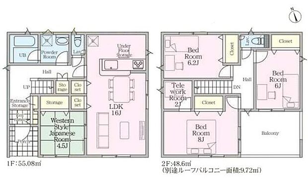 【綾瀬市早川の新築分譲全6棟。南向きLDK16帖以上の開放的な空間】カースペース2台以上駐車可全居室南向きで陽当たり良好耐震等級3＋制振装置搭載住宅性能評価ダブル取得防犯カメラ完備