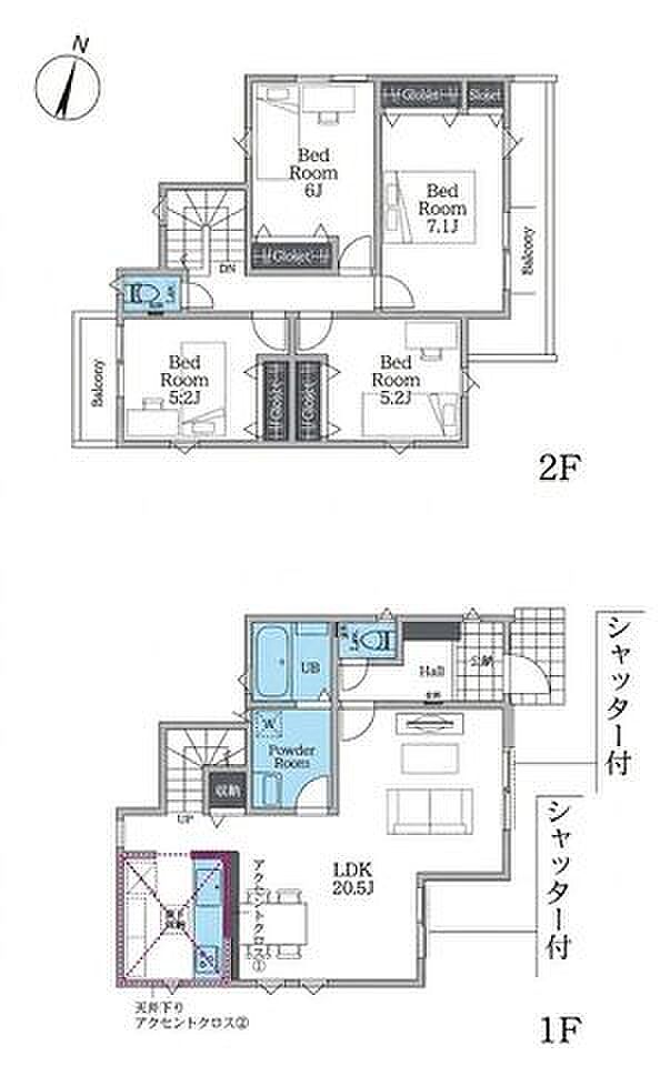 【モデルハウスございます!広々20帖LDKが魅力のゆとりある4LDK】高座渋谷駅、長後駅とも徒歩圏内カースペース2台可アクセントクロス等こだわり内装