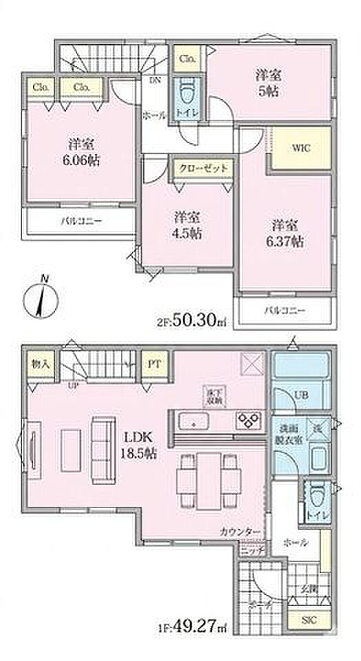 【完成済み、即内覧できます！並列駐車場2台可！LDK18.5帖の大空間】全室南向きで陽当たり良好SIC、WIC、パントリー完備静かで落ち着いた住宅地