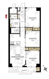 東建座間ハイツ2号棟 3LDKの間取図画像