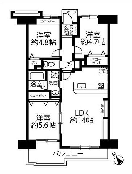 【内装リノベーション済みで即内覧できます!南西向きで陽当り良好な3LDK】食洗機や浴室乾燥機、エアコン1台付辻堂駅・藤沢駅・湘南台駅行きのバスも利用可能