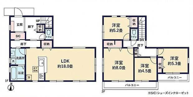 【R8.8月完成！敷地54坪以上のゆとりある4LDK！長期優良住宅認定】カースペース並列2台可能南向きの2面バルコニーと広いお庭につき陽当たり良好ぜひ一度ご覧ください！