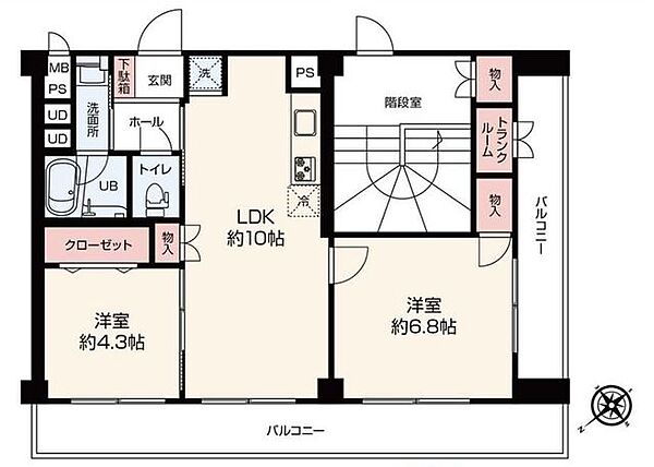 【小田急相模原駅徒歩2分の内装フルリフォーム済1LDK！ペット飼育可】2方向から出入り可能！大容量のウォークスルークローク完備宅配BOX、追炊き給湯あり