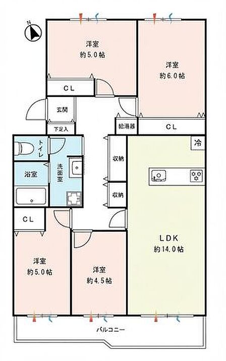 【かしわ台駅徒歩8分!最上階・南西向きの4LDKリフォーム予定住戸】南西向きワイドバルコニー陽当たり・眺望良好全居室フローリング採用 周辺環境充実