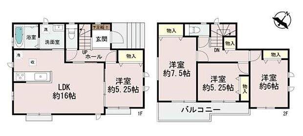 【前面道路幅10m超の開放感!敷地45坪以上のゆとりある4LDK】カースペース2台可南東向きのお庭とバルコニーのため陽当たり良好家事動線重視の間取り