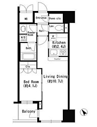 都営新宿線 曙橋駅 徒歩3分の賃貸マンション 3階1LDKの間取り