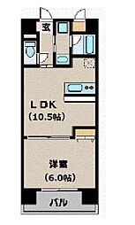 東京メトロ副都心線 新宿三丁目駅 徒歩2分の賃貸マンション 10階1LDKの間取り