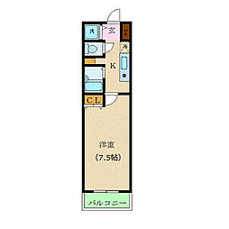 東京メトロ副都心線 新宿三丁目駅 徒歩2分の賃貸マンション 5階1Kの間取り