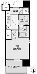 東京メトロ丸ノ内線 新宿御苑前駅 徒歩4分の賃貸マンション 7階1Kの間取り
