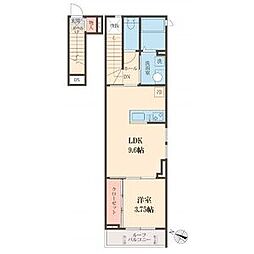 東京メトロ丸ノ内線 茗荷谷駅 徒歩6分の賃貸アパート 2階1LDKの間取り