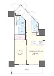 東京メトロ有楽町線 江戸川橋駅 徒歩6分の賃貸マンション 11階1LDKの間取り