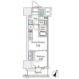 東京メトロ半蔵門線 神保町駅 徒歩4分の賃貸マンション 4階1DKの間取り