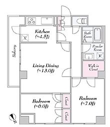 東京メトロ有楽町線 飯田橋駅 徒歩2分の賃貸マンション 3階2LDKの間取り