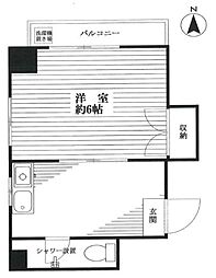 都営大江戸線 本郷三丁目駅 徒歩3分の賃貸マンション 6階1Kの間取り