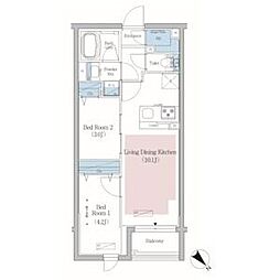 都営三田線 春日駅 徒歩11分の賃貸マンション 2階2LDKの間取り