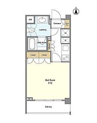 東京メトロ有楽町線 飯田橋駅 徒歩10分の賃貸マンション 1階1Kの間取り