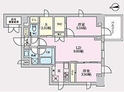 東京メトロ有楽町線 江戸川橋駅 徒歩10分の賃貸マンション 7階2SLDKの間取り