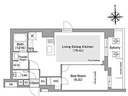 東京メトロ有楽町線 護国寺駅 徒歩4分の賃貸マンション 1階1LDKの間取り