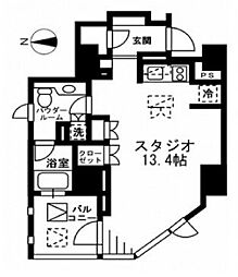 東京メトロ丸ノ内線 四谷三丁目駅 徒歩4分の賃貸マンション 2階ワンルームの間取り