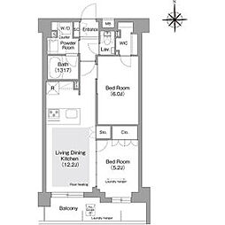 東京メトロ有楽町線 護国寺駅 徒歩4分の賃貸マンション 3階2LDKの間取り